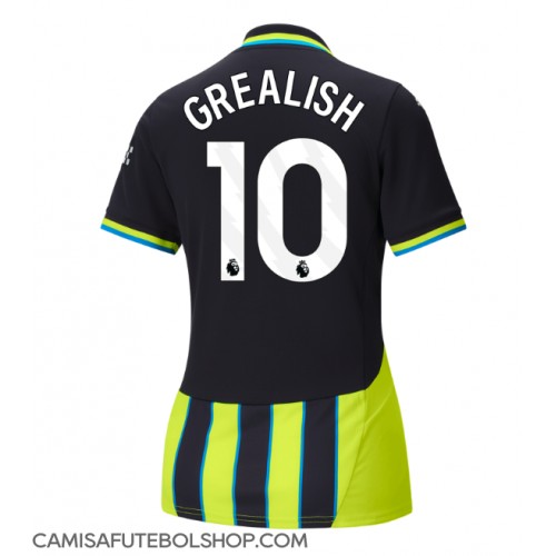 Camisa de time de futebol Manchester City Jack Grealish #10 Replicas 2º Equipamento Feminina 2024-25 Manga Curta